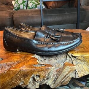 Allen Edmonds Pomona Tassel Loafers Men’s 12 D Black Leather Slip-On Dress Shoes